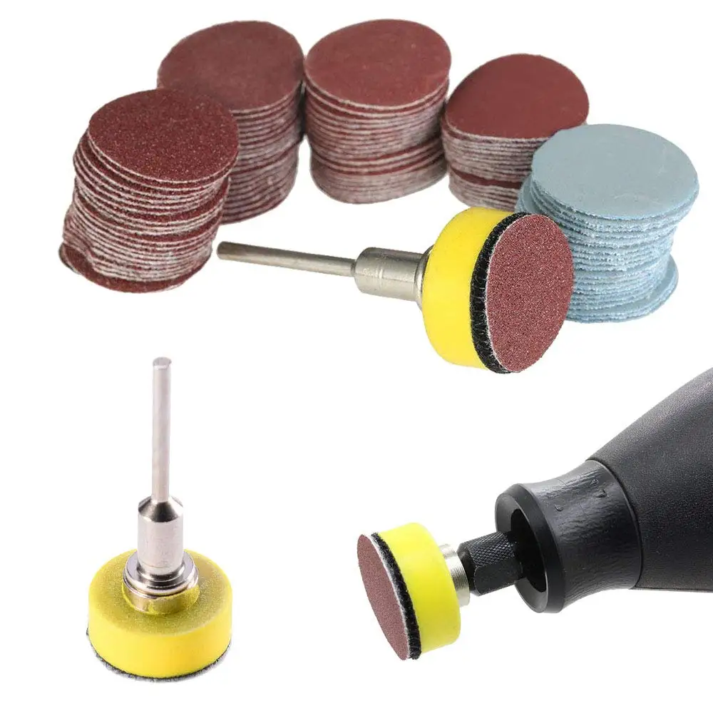 SMARLAN 100 Uds 25mm discos de lijado almohadilla 100-3000 Kit de almohadillas de pulido abrasivo de grano para herramienta rotativa Dremel juego de accesorios de papel de lija