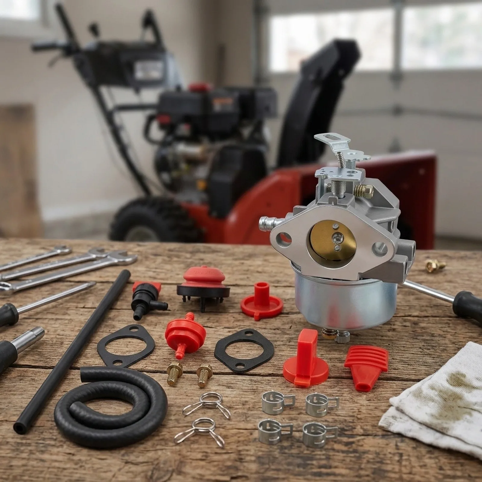 Carburetor Replacement Kit Fuel Efficiency White, Black, Red for Lawn Mower Engine Performance Fuel-air Mixture High Power