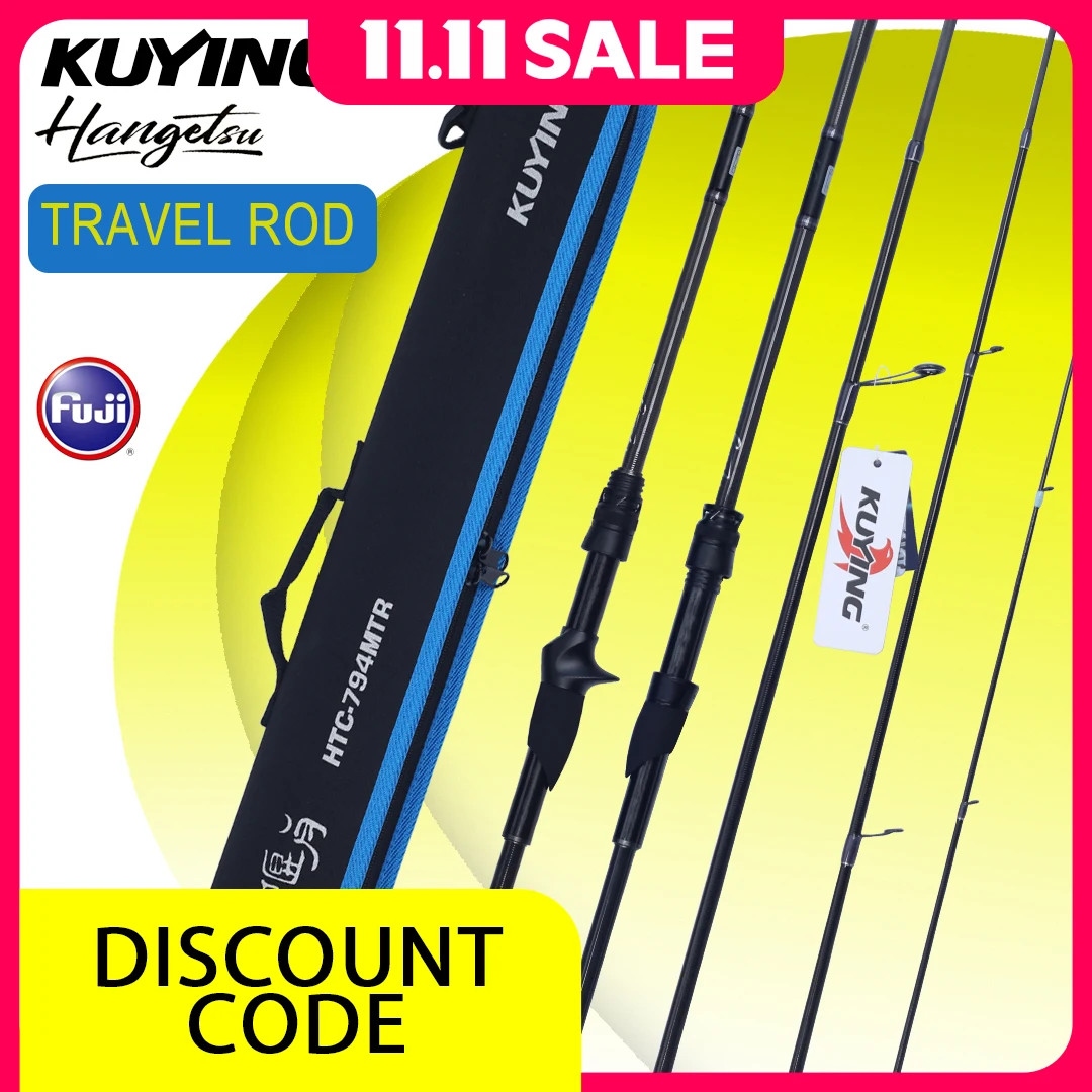 

KUYING HANGETSU 4-Section Travel Rod 7'9" Fast Action Carbon 2-8lb Lure Mini Pocket Rock Fishing Lure Rock Fish 2025 New