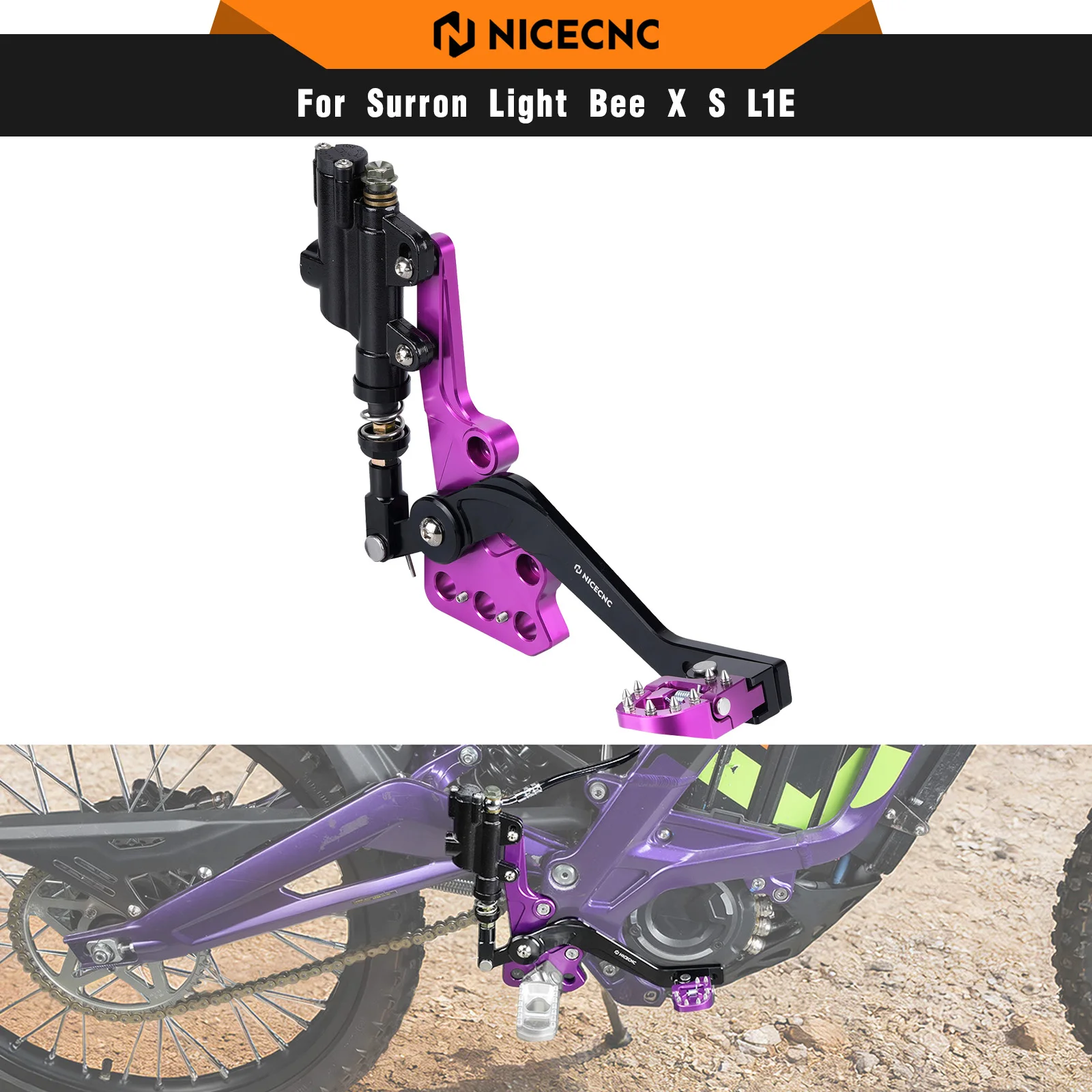 

NICECNC для Surron Light Bee X S 2017-2025, гидравлический задний ножной тормозной рычаг для электромотоциклов Segway X160 X260