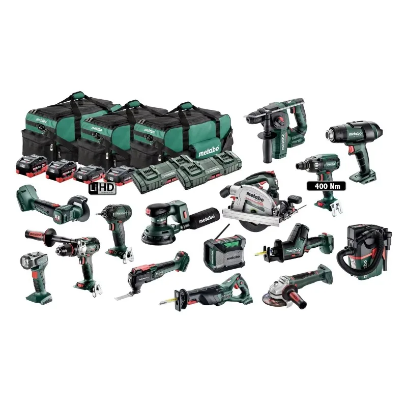 【Nuevo】El más vendido nuevo MetaboS AU69000230 18V 5.5Ah LiHD Lithium-Ion Mega Brushless Kit combinado de 15 piezas con