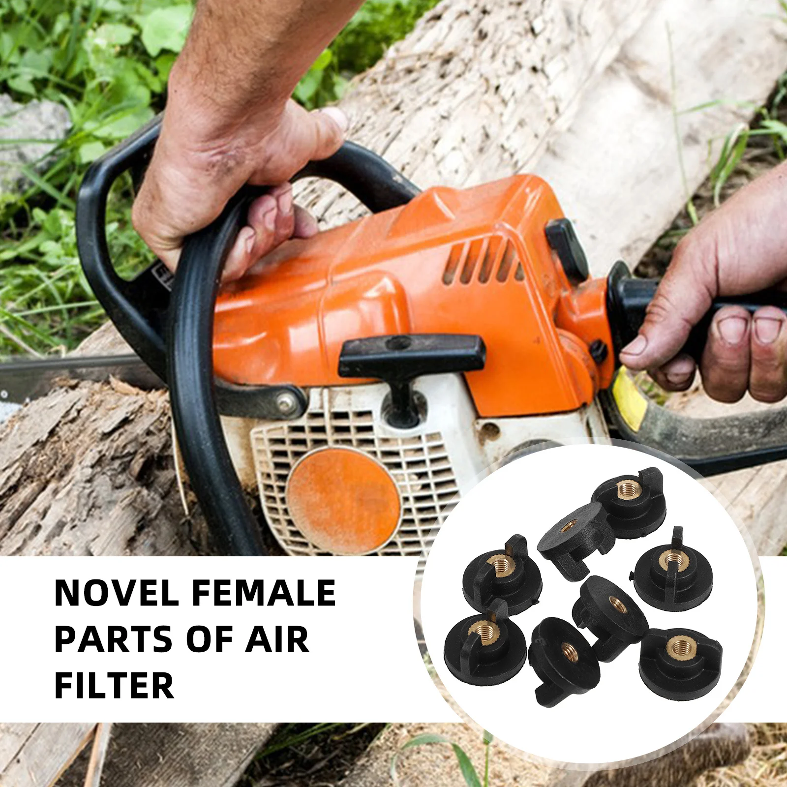 

8pcs Lock Nut 4Mm Inner Diameter For 52/58 Models Replacement Parts For Cylinder Cover Air Filter Durable Plastic With Copper