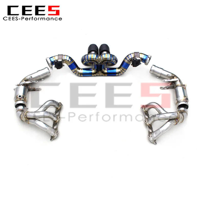 CEES Exhaust Pipe Manifold with 200cell Catalyst for Porsche 911 992 GT3 RS 4.0L 2020-2024 Catback Valvetronic Exhaust System