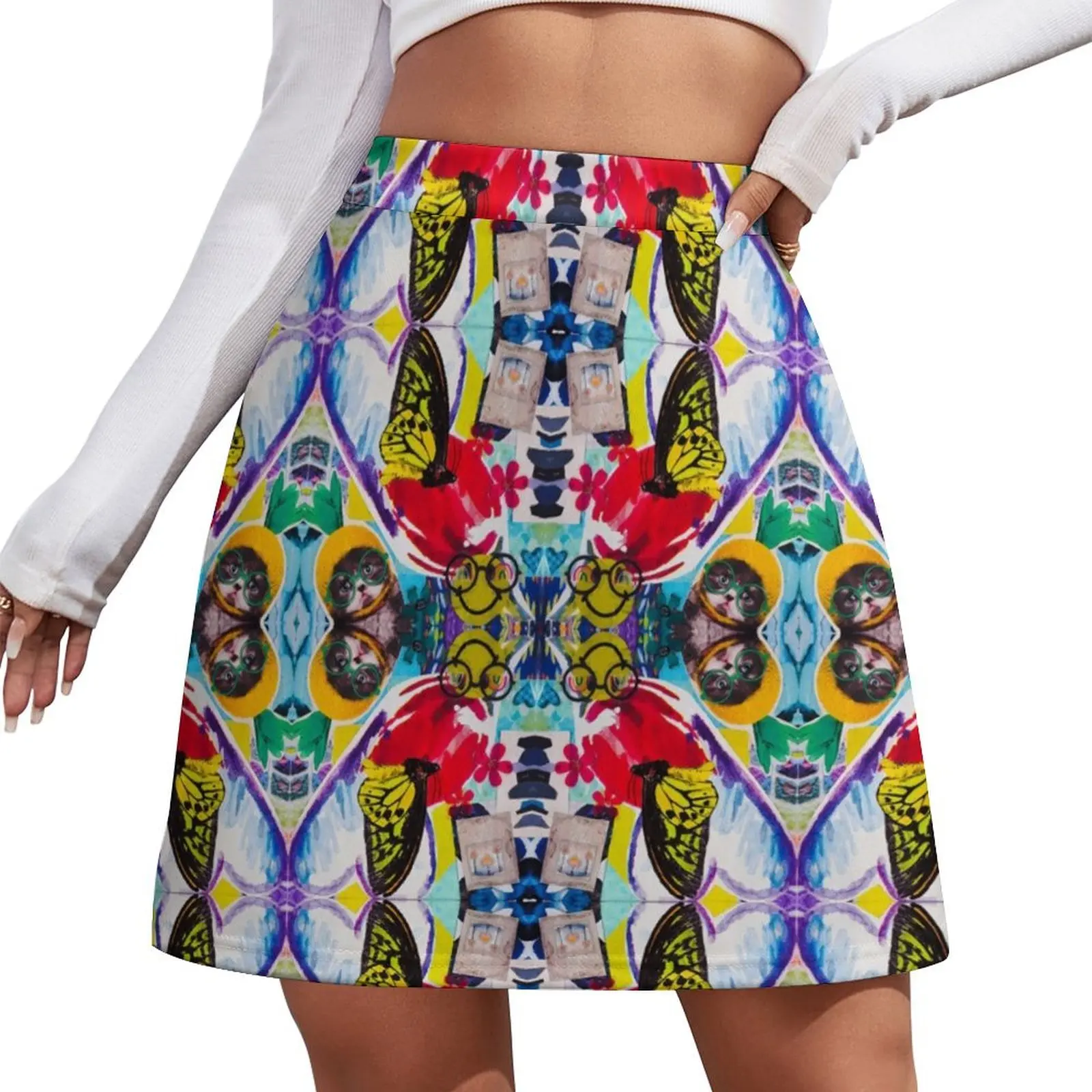 

Pineapple Cat Vibes Mini Skirt korean skirt dresses summer woman 2025 clothes for woman Mini Skirt