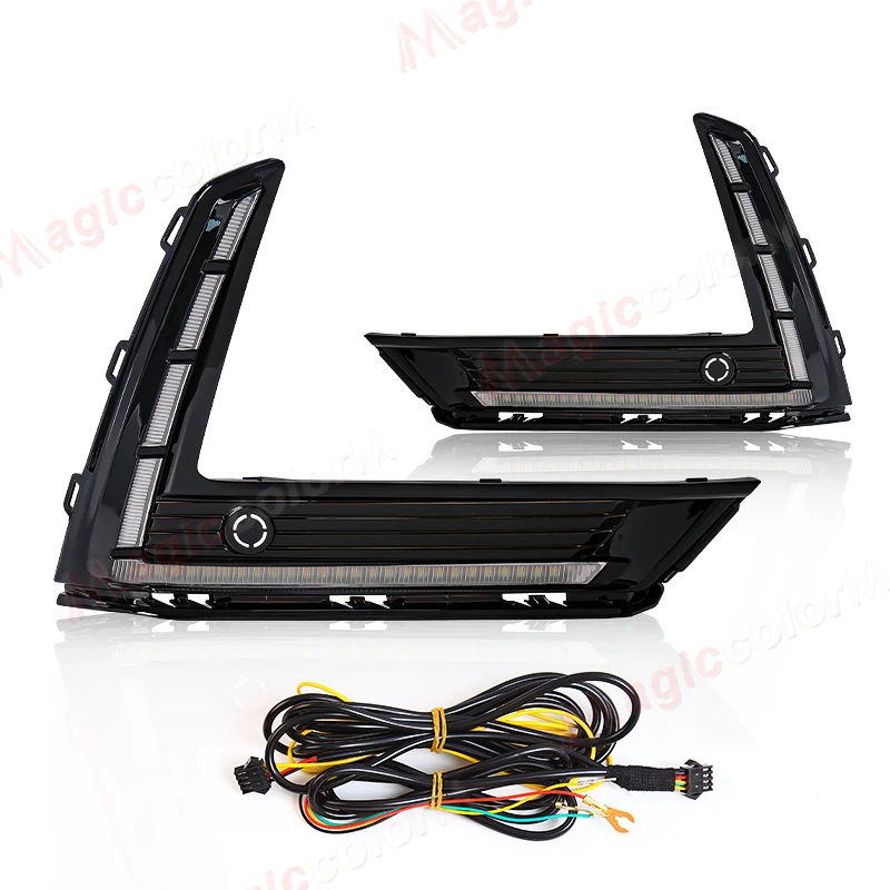 For Honda CRV CR-V 2023 LED DRL Daytime Running Light Daylights Dynamic Turn Signal Fog Lamp White Yellow Blue Car Accessories