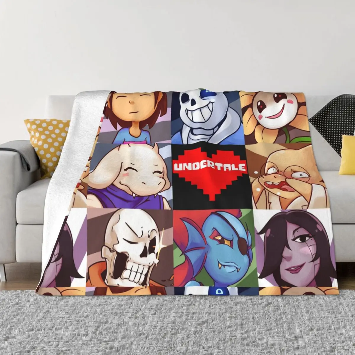 Undertale Game Knitted Blanket Flannel Super Warm Throw Blankets for Bedroom Sofa Bed Rug