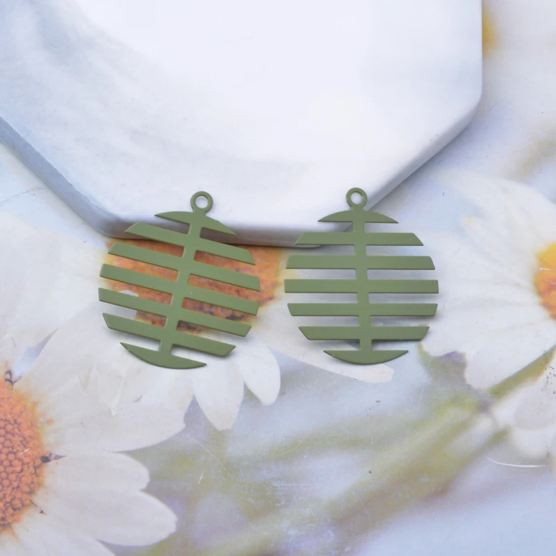 30 Stück AB2863 Messing Bunte Fischgräten-Anhänger Ohrringe Schmuck Anhänger – Detail 11