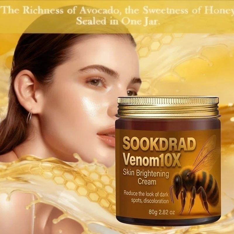 Venom10X Brightening Cream, bee venom, reduce dark spots, face, all,80g, daily use, vibrant skin