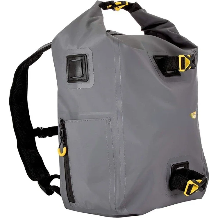 

home.Z-Series Roll-Top Waterproof Fishing Tackle Backpack, Gray Fabric, Includes 2 Clear 3700 StowAway Utility Boxes