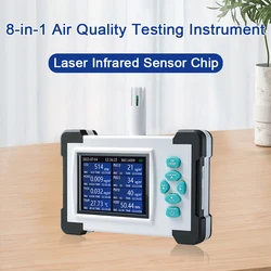 Air Quality Monitor, Portable Gas Analyzer Co2 Air Monitor Sales Detector, Hcho Pm2.5 Tvoc AQI Humitity Dust Particle Meter Tool