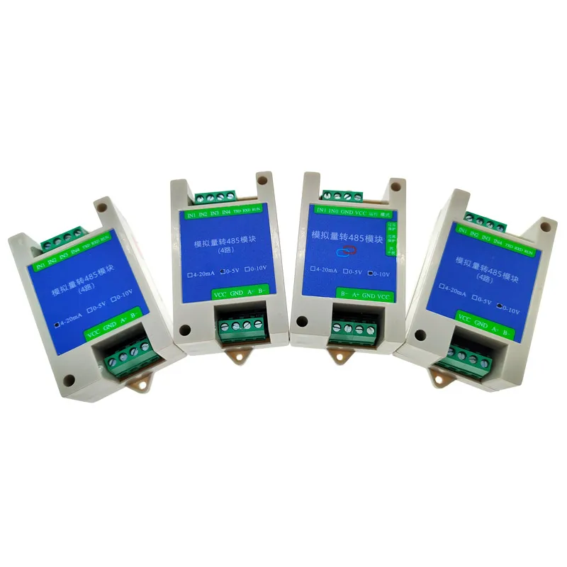 ModBus-RTU Analog Quantity Acquisition Module To 485 2-Way 4-Way 4-20mA 5V 10V RS485 Transmitter ModBus TB6560 Wide Voltage Hig