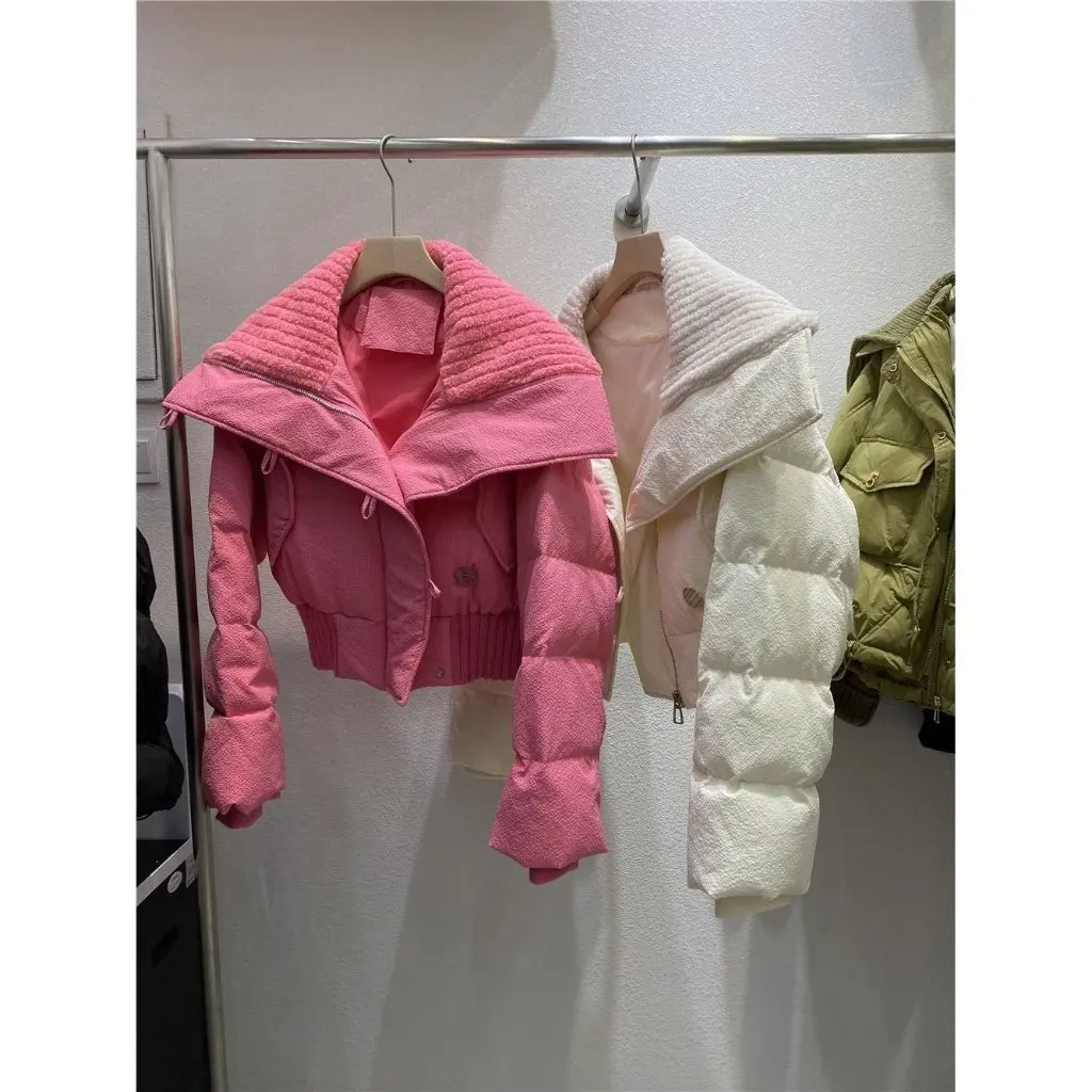 

Women's Winter Short Cotton Jacket Korean Style Loose Design Fashionable Western Style Cotton Clothes for Ladies