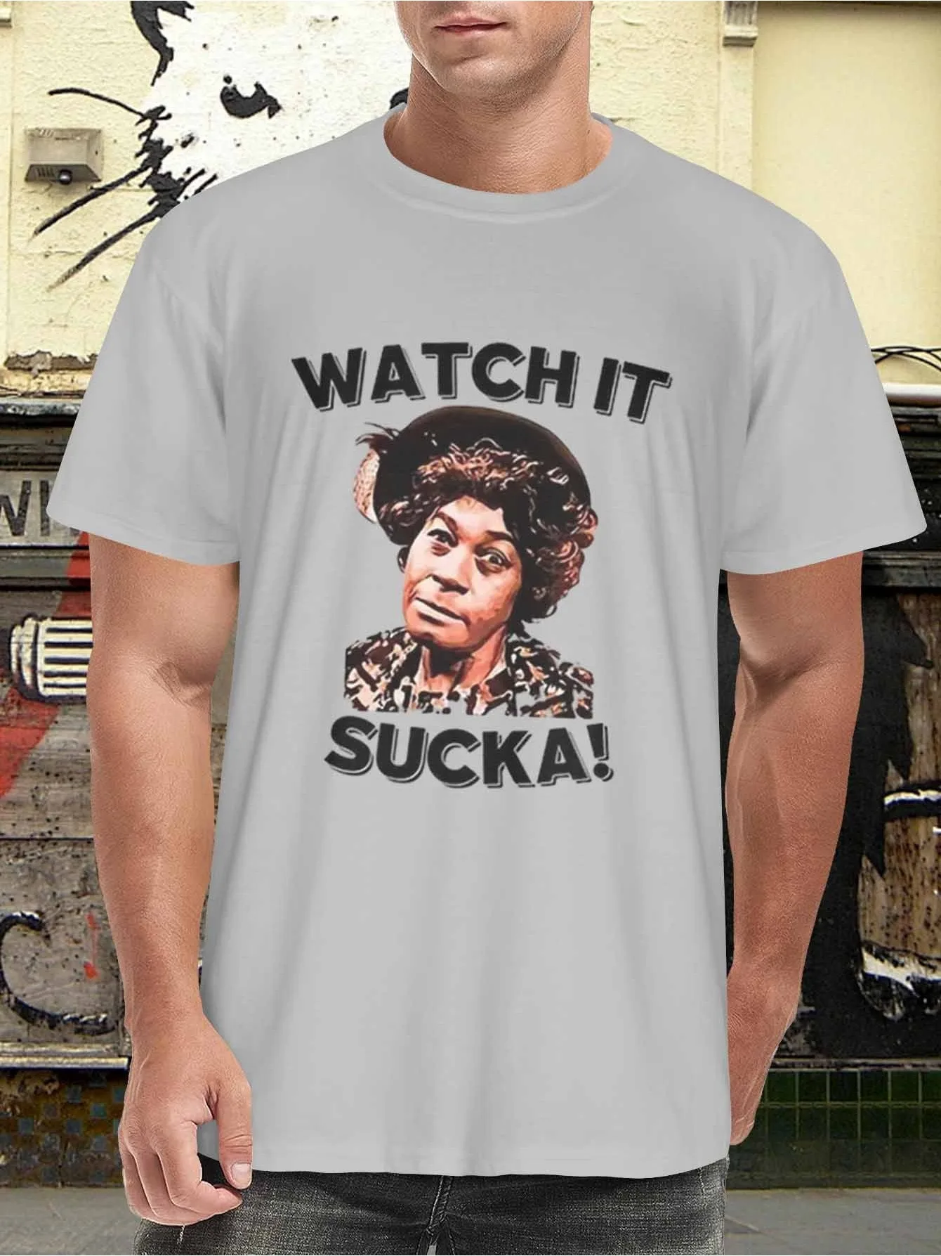 

WATCH IT SUCKA TShirt Fashion Short Sleeve Cotton TShirt Mens Tshirt Comfort Fit Crew Neck TShirt Ultra Soft Breathable