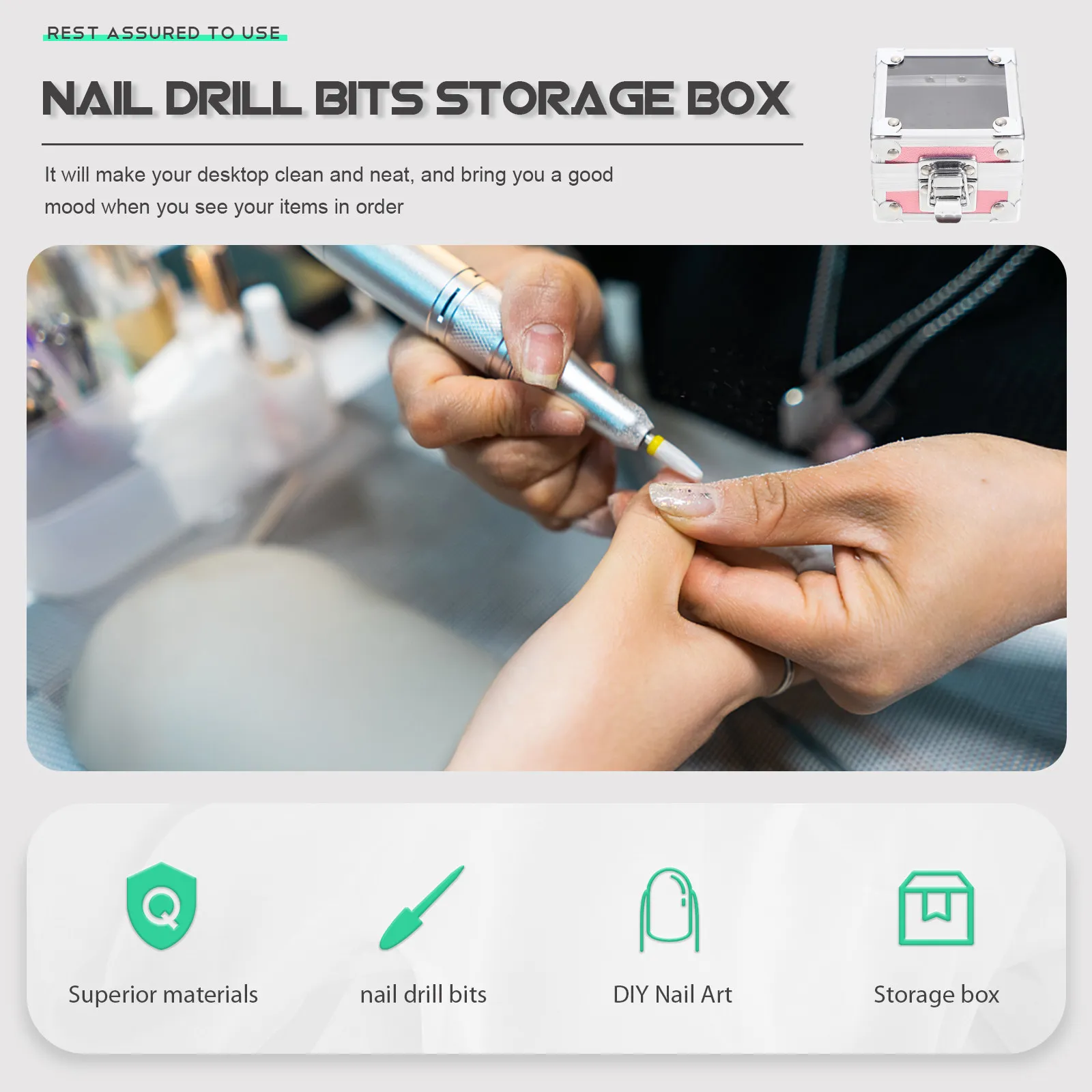 

Органайзер для хранения насадок для маникюрных фрез, акриловый бокс для демонстрации шлифовальных головок для домашнего салона, обучения нейл-арту, DIY, полировочных насадок