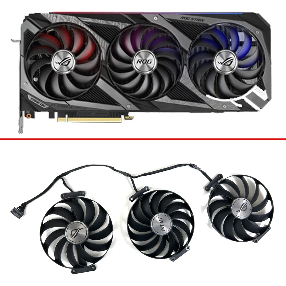 95MM 7PIN CF1010U12S T 129215 Wentylator chłodzący SU RTX3090 3080 3070 Wentylator GPU do gier ASUS Rog Strix RTX 3060 3070 3080 Ti 3090
