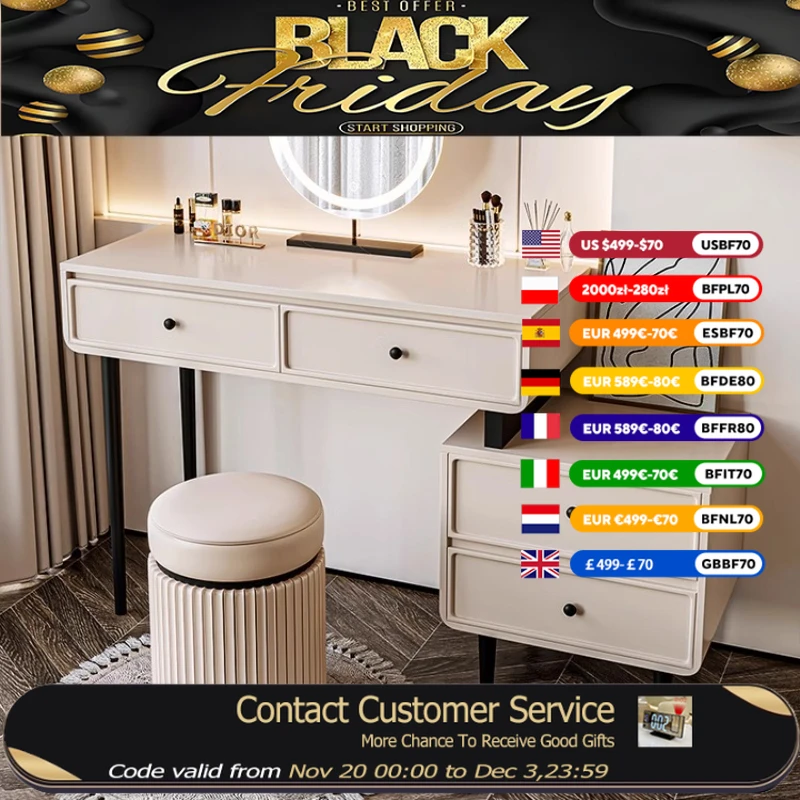 

Небольшой космический туалетный столик для макияжа, ящик для девочек, зеркало, экономия места, сиденье для туалетного столика, современная мебель Tocador Maquillaje для спальни