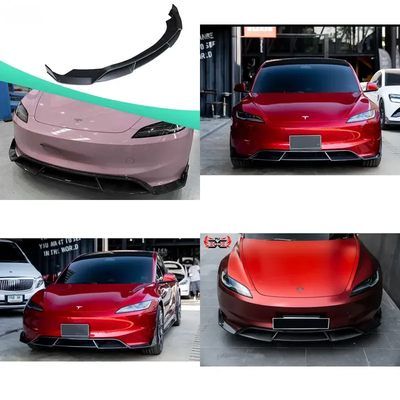 New Carbon Fiber Front Bumper Lip Spoiler for Highland 2024 CMS Style Body Kit Diffuser Chin Guard