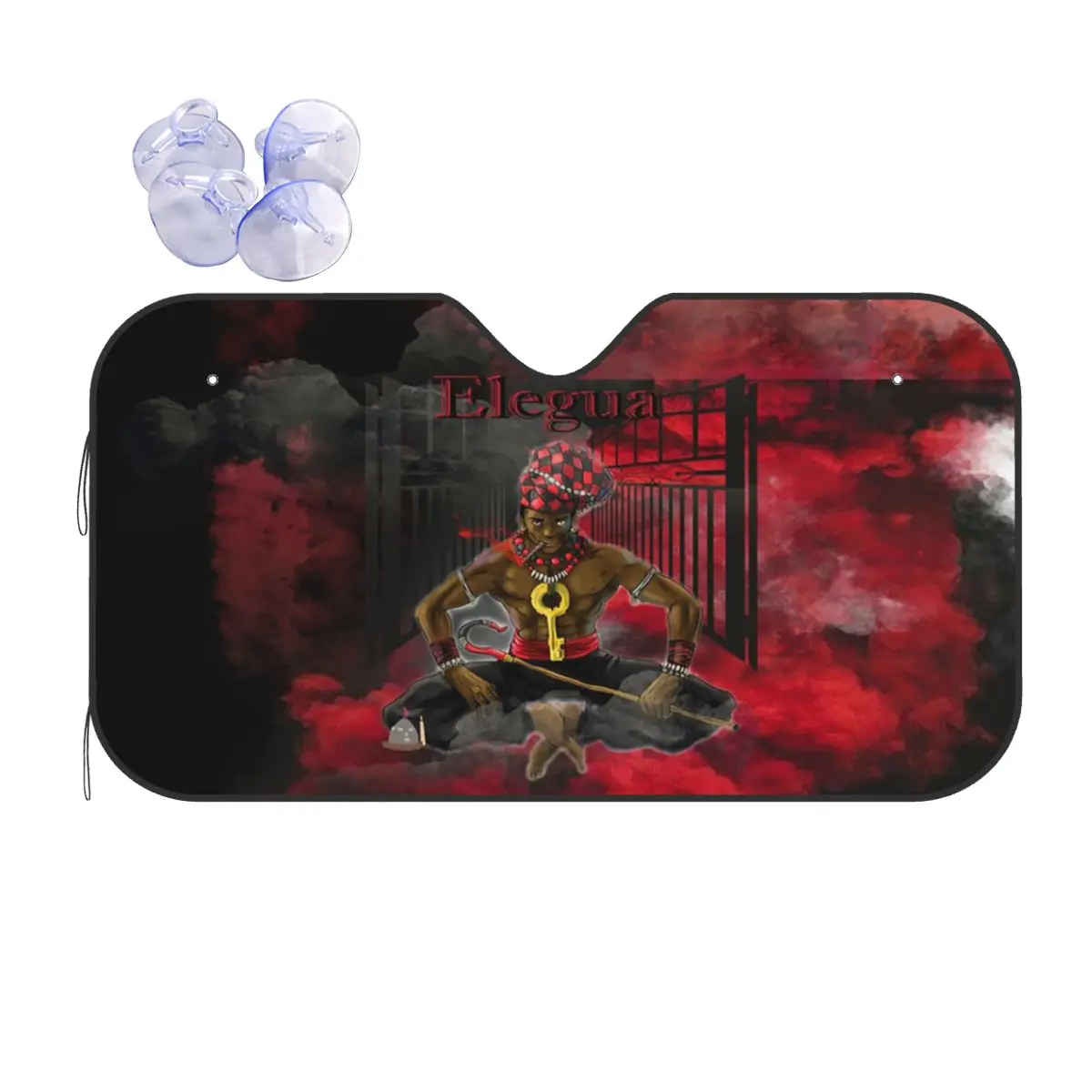 

Elegua Owner Of The Crossroads Sunshade Windscreen Car Front Windshield Window Sun Visor Accessories Covers