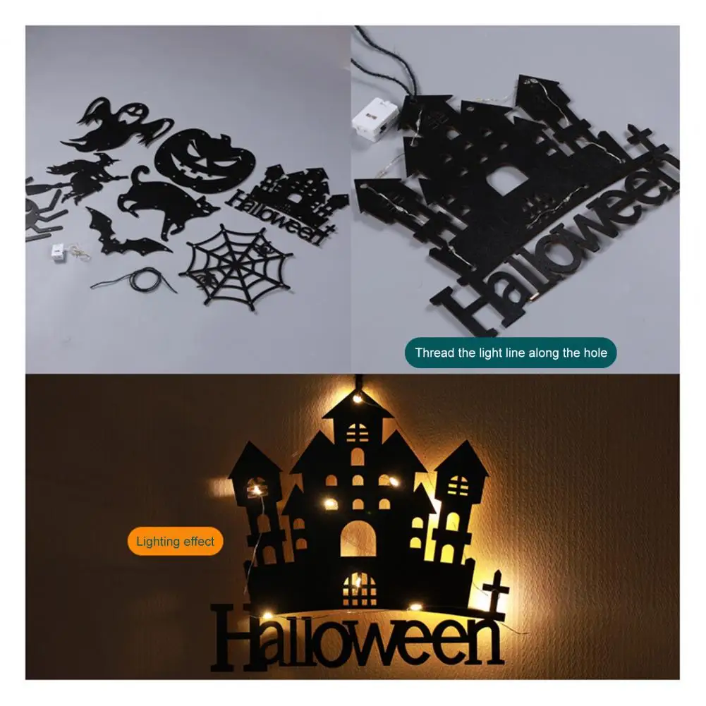 Spooky Atmosphere Lights Spooky Halloween Battery Operated Window Hanging Lights for Indoor Home Party Decoration for Halloween