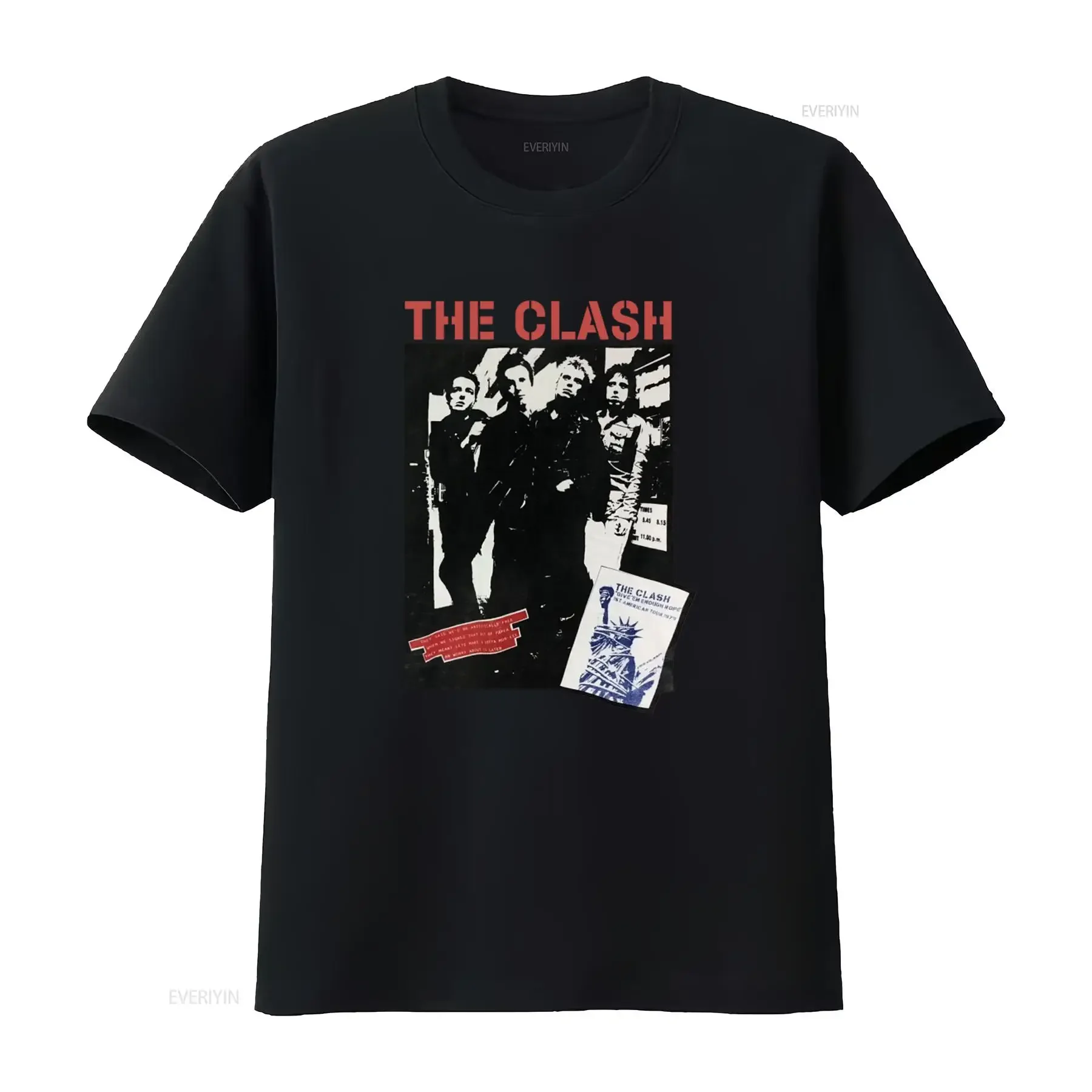 Vintage The Clash Band Tour Concert T Shirt Size M Rock Punk Style vintage Washed Unisex Stretched Slightly Versatile