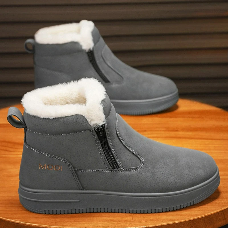 2026 New Men Boots Winter Shoes Waterproof Non-slip Fur Integrated Warm Thermal Shoes, Fleece Lined Outdoor Snow Boot Footwear