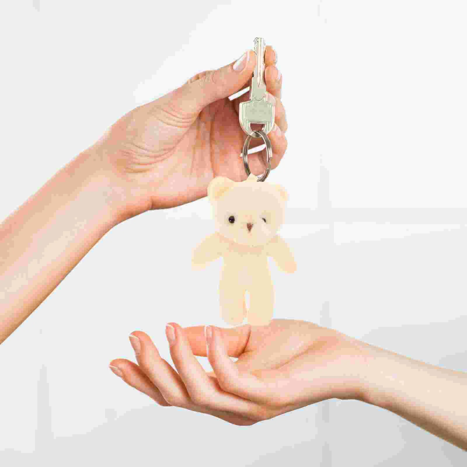 12 Pcs Mini Lovely Bear Pendant Decor Wear-resistant Figurines Bulk Toys Portable Tiny Bears Kid Key Chain Suspending