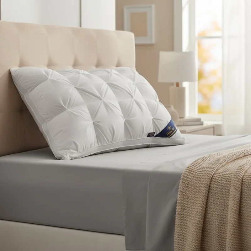 High-end Cotton Bread Pillow 60*30cm Feather Velvet Neck Protection Hotel Pillow Core Single Person Not Easy To Collapse