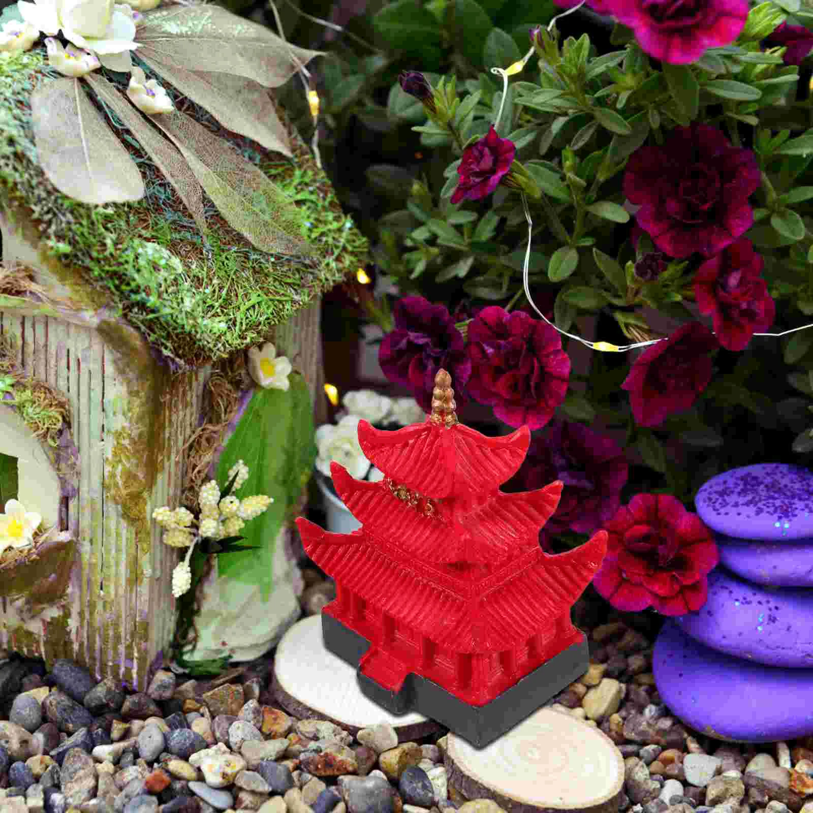 Tower Landscape Design Fishing House Betta Houses for Tank Small Accessories
