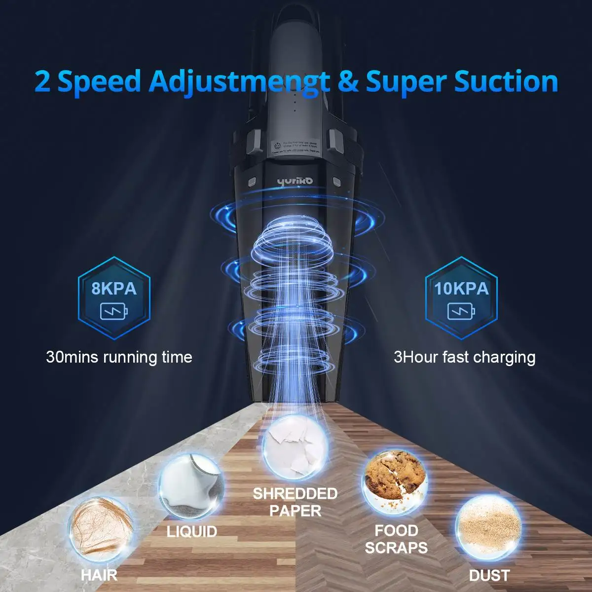 Ручной Беспроводной Мощный циклонный портативный Перезаряжаемый пылесос для дома, домашних животных, волос, светодиодный 2 HEPA фильтр