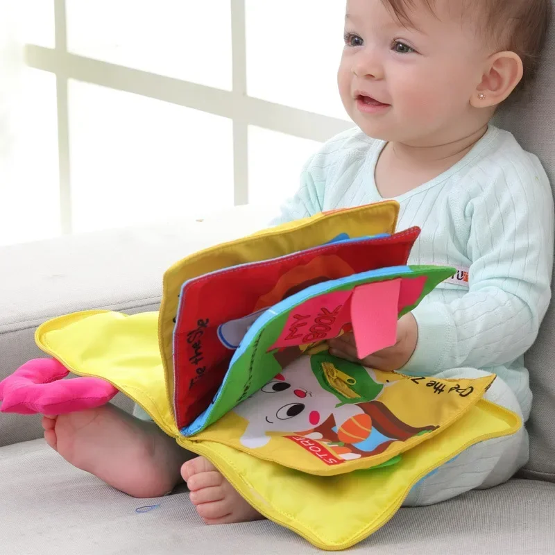 

Early education puzzle cloth book with 100% safe ring paper books baby story Learn to wear clothes book baby gift