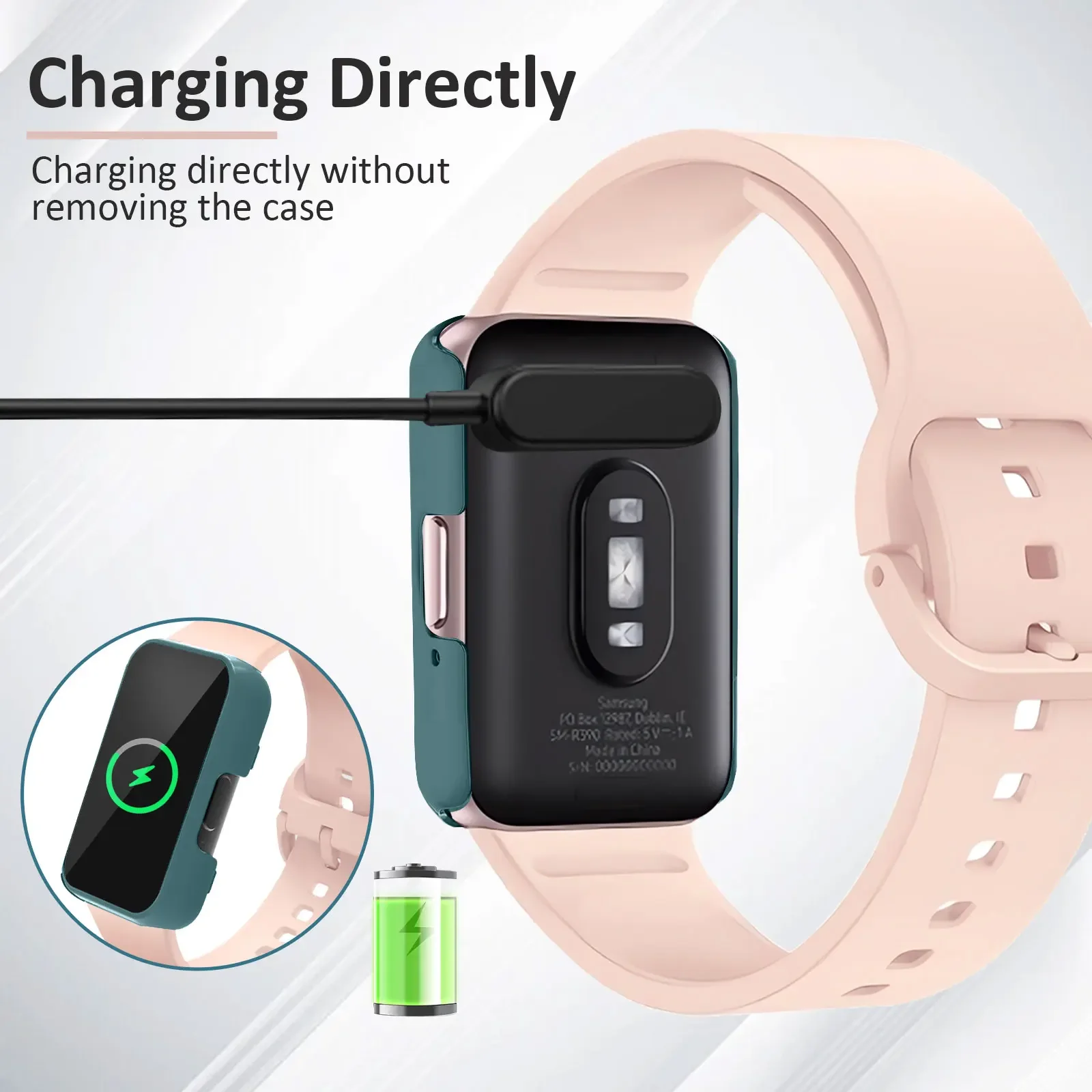 Screen Protector Case for Samsung Galaxy Fit 3 Tempered Glass Full Coverage Bumper Protective Cover for Samsung Galaxy Fit3 Case