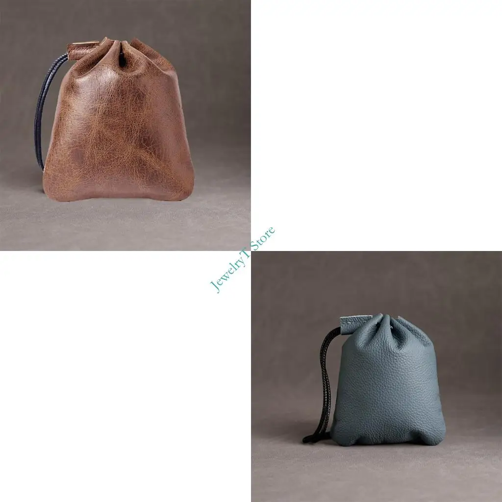 

LX9D Genuine Leather Jewelry Soft Protective Bag For Necklaces Earrings Gift Packaging Customizable Size Color