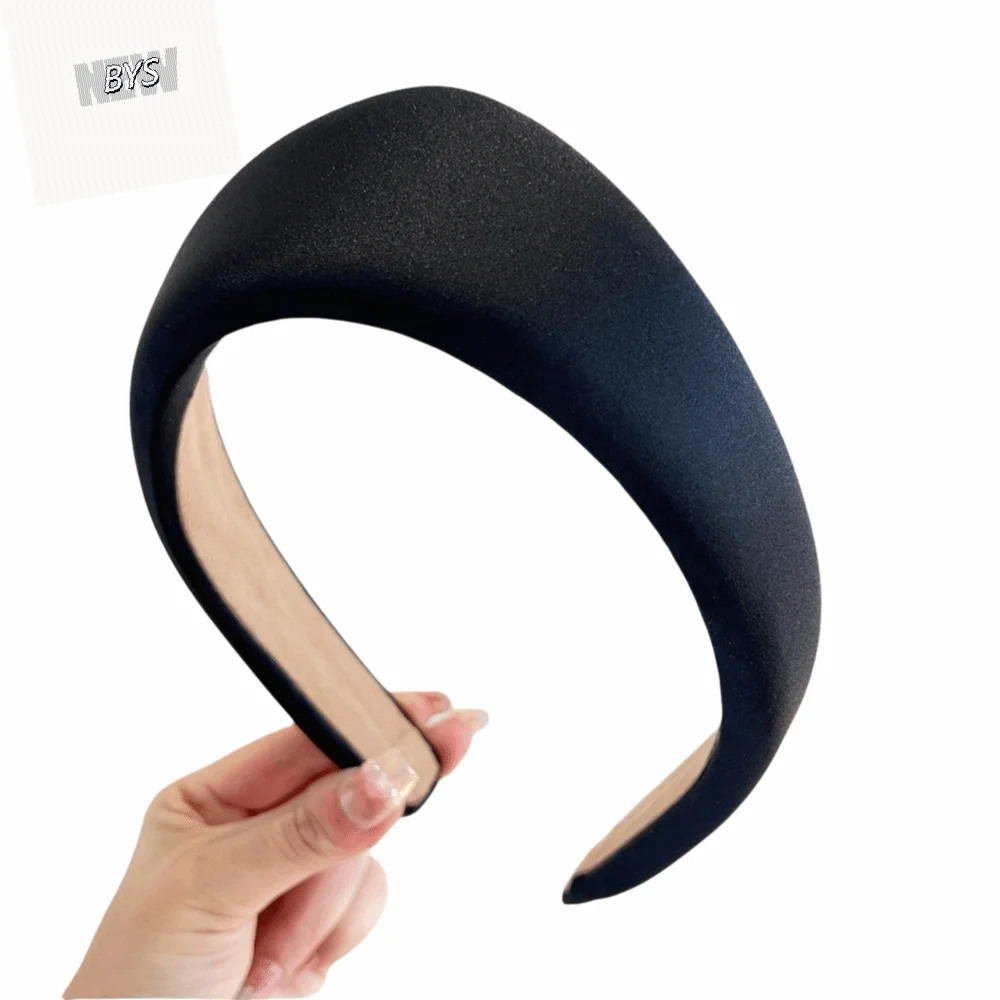 

Retro Simple Fabric Women Hairband Elegant Solid Color Triangle Wide Edge Headband Classic Crown Anti Slip Hair Hoop Wedding