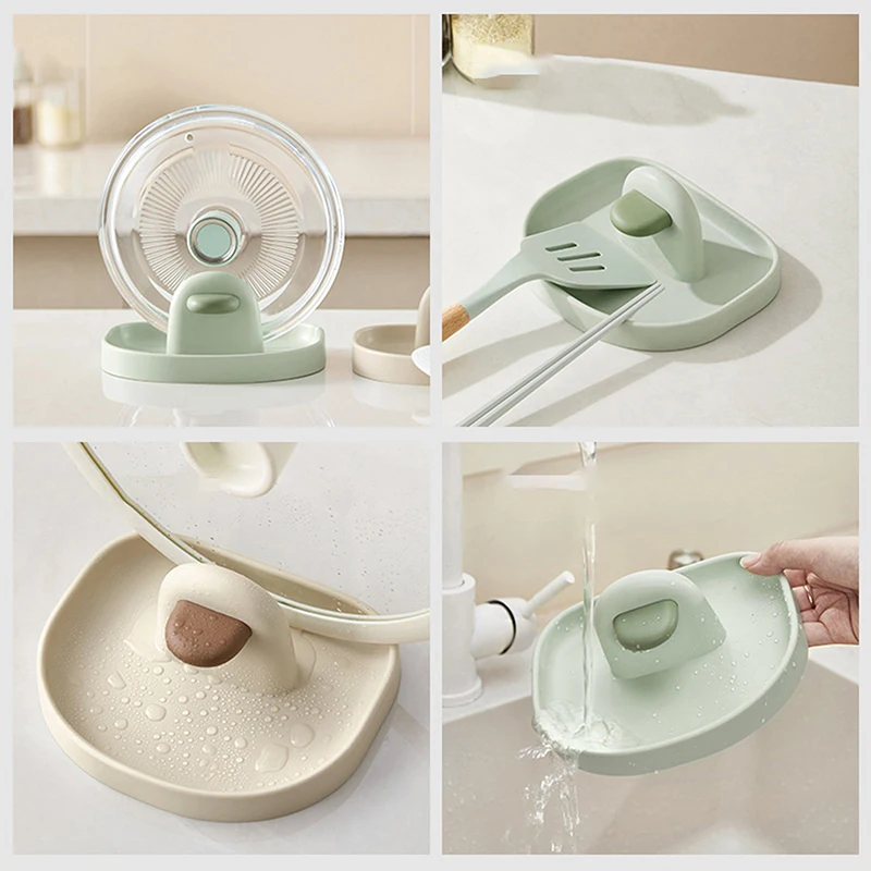 1pc 多機能プラスチックキッチンカウンタートップ収納ラック家庭用スープスプーン鍋カバー収納ラック