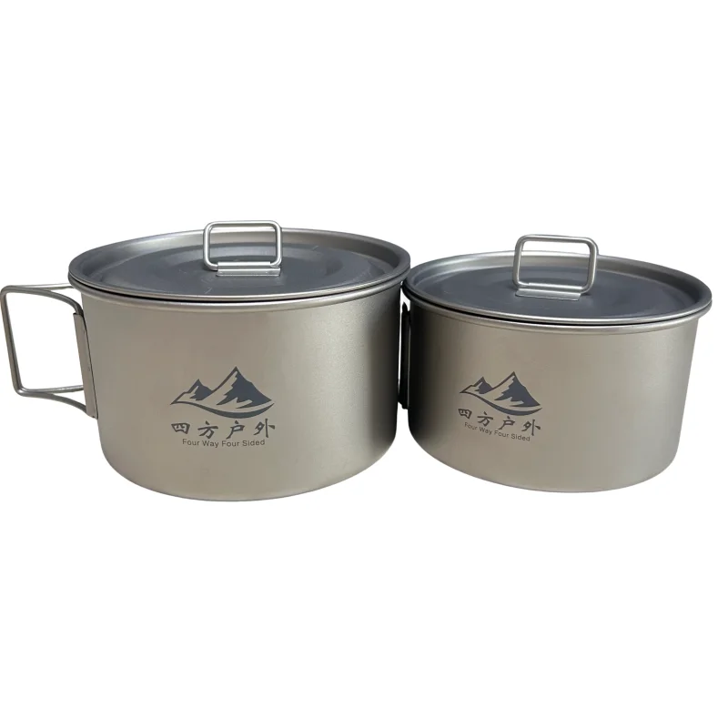 450ml/600ml Outdoor Camping Pure Titanium Bowl Single Person Ultra Lightweight Portable Bowl Insulated Single-layer Picnic Bowl