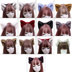 Sweet Lovely Furry Animal Ears Hair Clips Anime Wolf for Cat Cosplay Plush Hairpins Halloween Party Costume