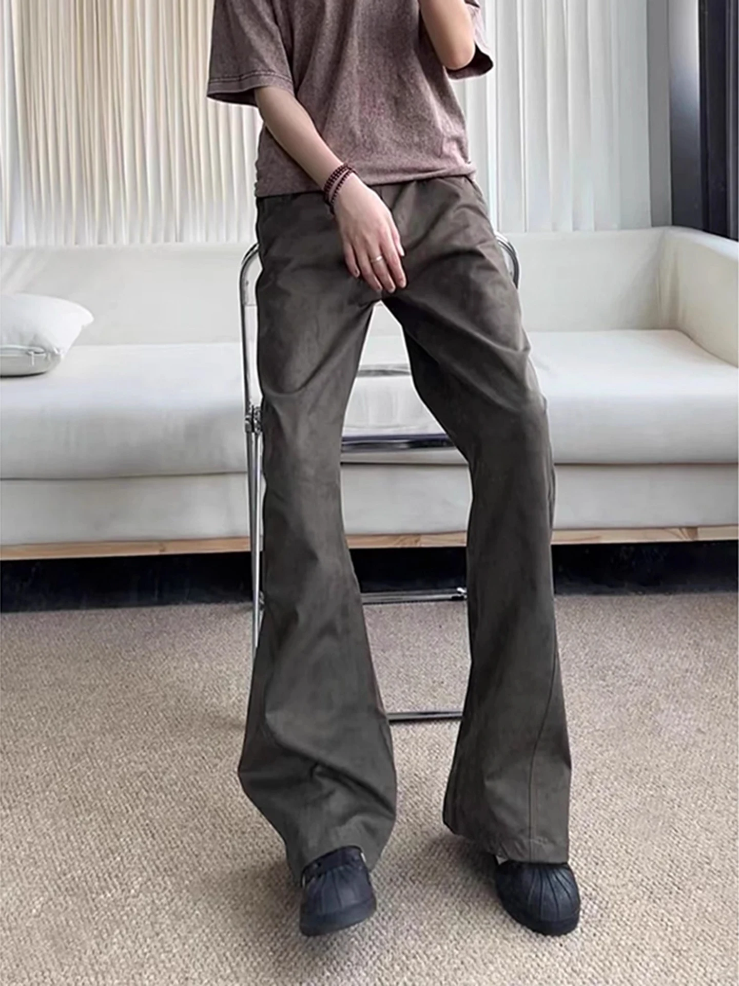 Retro Camouflage Pants Men's Trendy Brand Haome High Street Micro Flared Straight Workwear Trousers Autumn Casual Pants