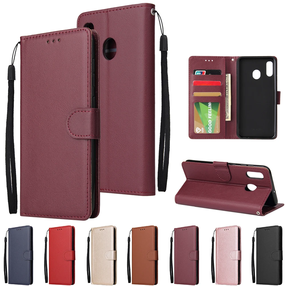 5X*Solid Color Leather Case Anti-fall Wallet Flip Phone Case For SAMSUNG GALAXY A305 M10S A31 A315F A310 A3 2016 A32 A33 LITE 5G