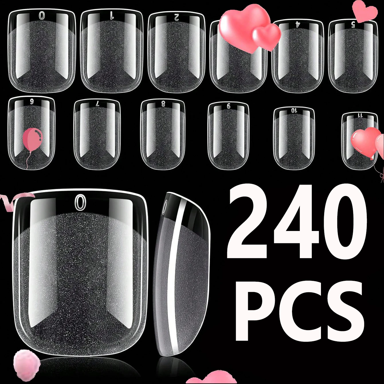 240 Stück kurze Mandel nagels pitzen weiches Gel vorgeformte Acryl nagels pitzen halb matte volle Abdeckung Nagels pitzen klar gelly drücken auf Nagel
