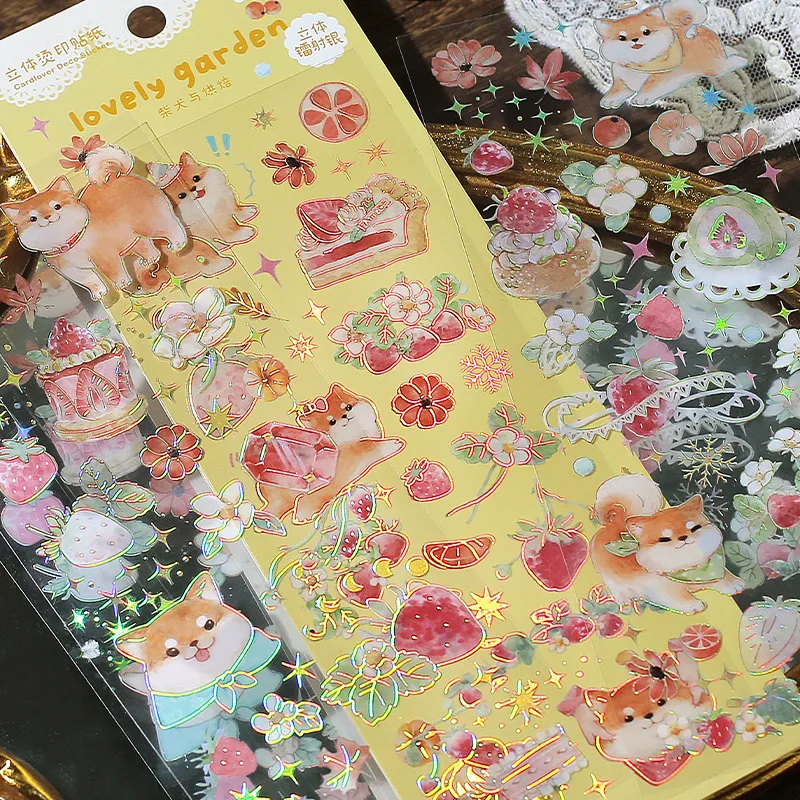 Assorted Kawaii Animal Stationery Stickers Shiba Inu Rabbit Cat Bear PET Labels Aesthetic Decor Laptop Scrapbooking Sketchbook