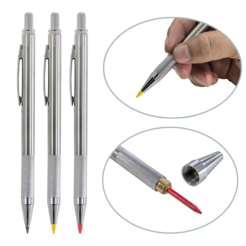 2.8mm Solid Woodworking Automatic Pencil Set with 2B Multicolor Lead Core Deep Hole Marking Architectural Design Marking Pen