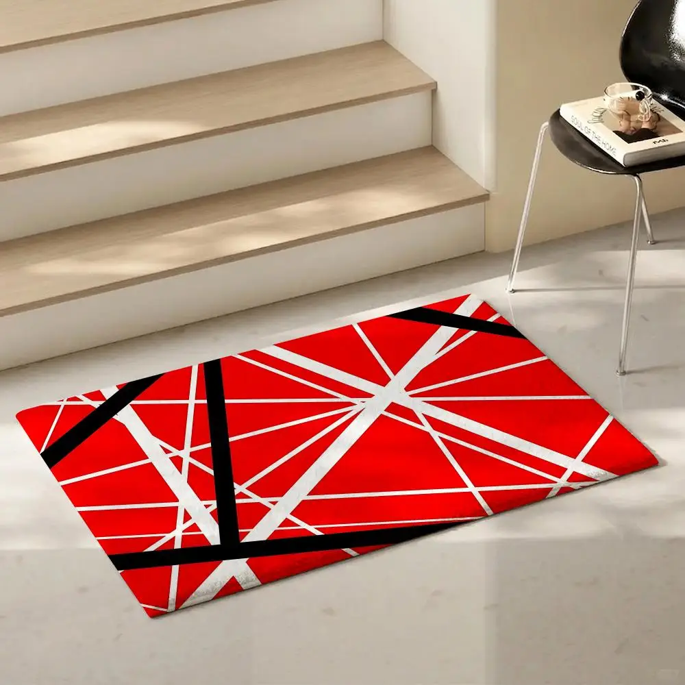 Rock Band V-Van HalenS Floor Mat Eco-Friendly Flannel Doormat Non-Slip Odorless Soft Short Plush Indoor Floor Rug