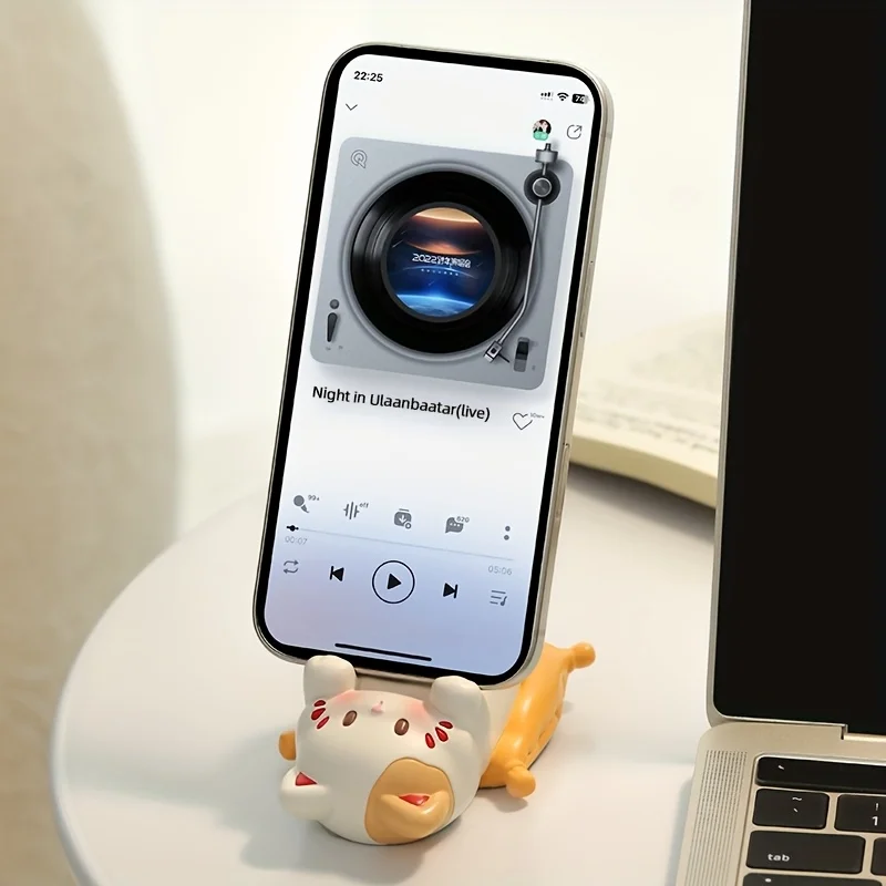 Soporte creativo para teléfono móvil con forma de gato, decoración bonita para estación de trabajo de escritorio de oficina, adornos decorativos para regalo del Día del Maestro de dibujos animados