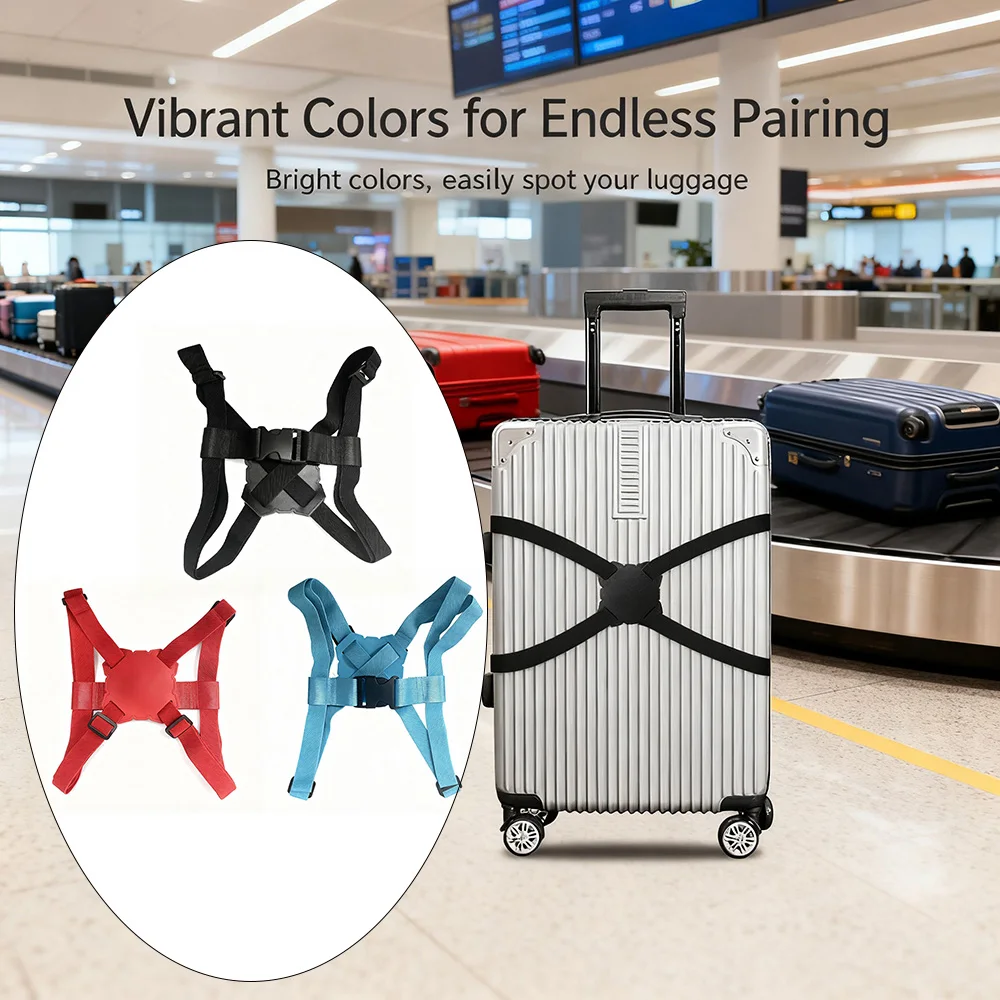 

1Pc Upgraded Thickened Luggage Strap, Cross-Shaped Elastic Packing Safety Fixing Strap, Protective and Reinforced Strap for Checked Travel Luggage