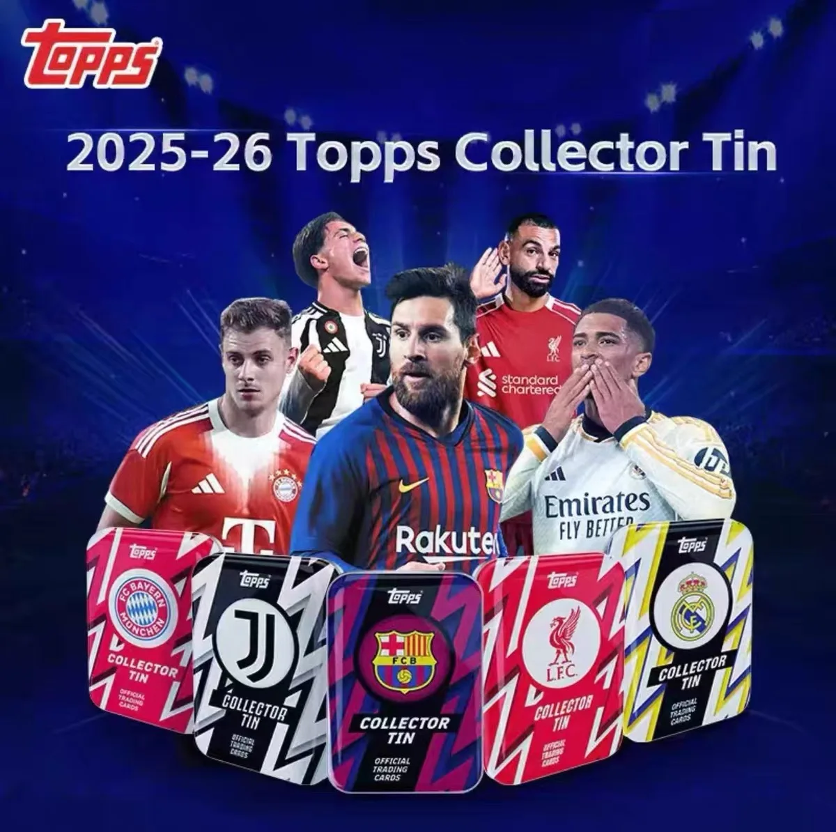 Nuevas Tarjetas Coleccionables de Fútbol Topps 25-26, Juventus, Bayern Munich, Liverpool, Real Madrid, Barcelona, Tarjetas Coleccionables en Caja, Regalos de Cumpleaños
