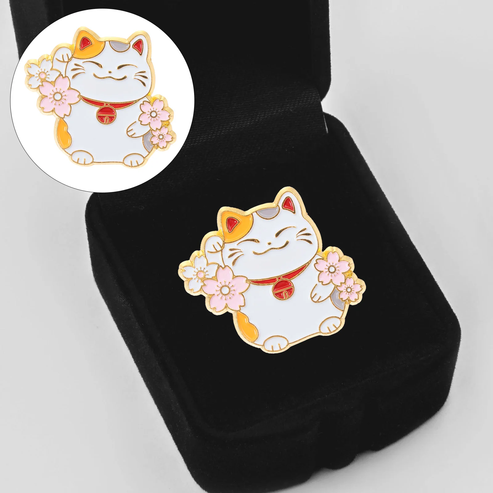 Cute Cat Japanese Style Brooch Party Lapel Pin Baby Vintage Maneki Neko Jewelry