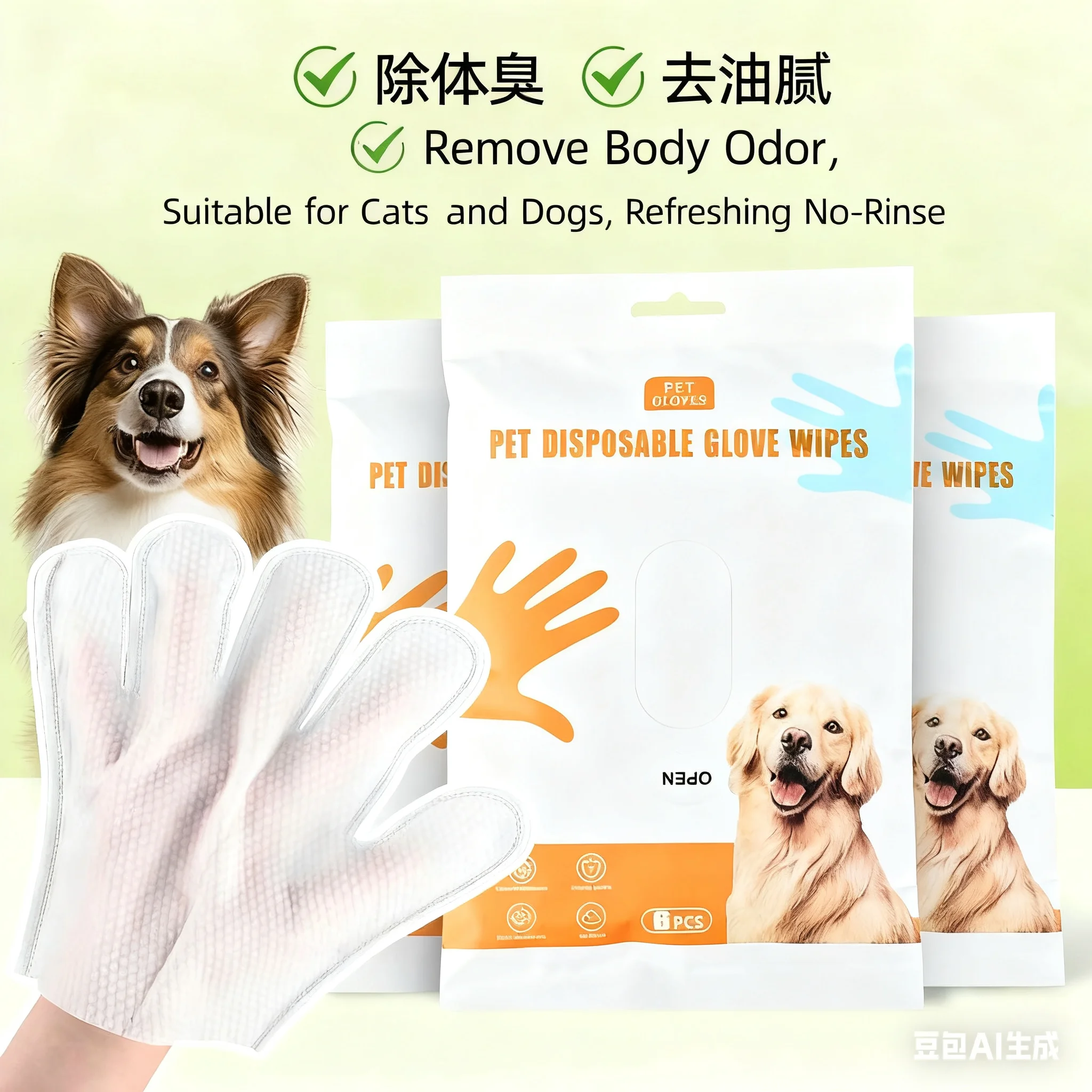 

Pet No-Bath Gloves, No-Wash Gloves for Cats and Dogs, Pet Wipes, Cleaning Gloves, Dry Cleaning, Deodorizing Pet Supplies
