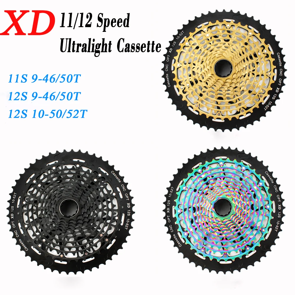 

SUNSHINE MTB 11/12 Speed Cassette Ultralight K7 12V XD 46/50/52T Mountain Bicycle Freewheel Bicycle Sprocket for Shimano/SRAM