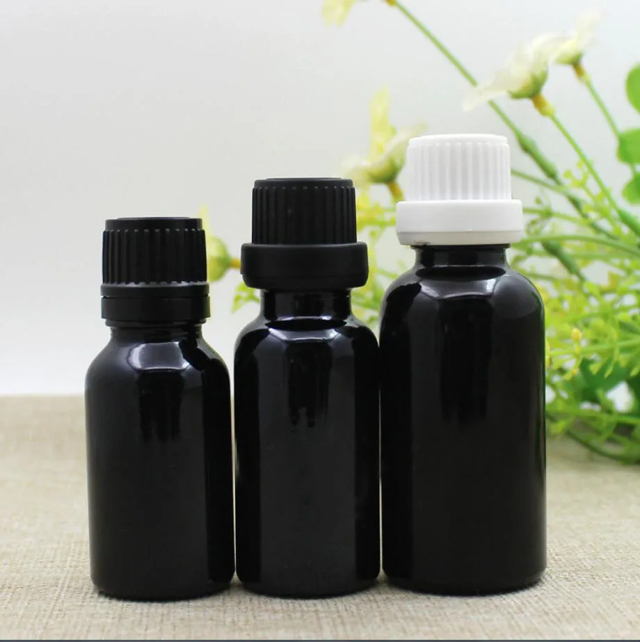 

15ml20ml black glass bottle essential oil liquid serum complex recovery eye gel serum liquid moisture skin care cosmetic packing