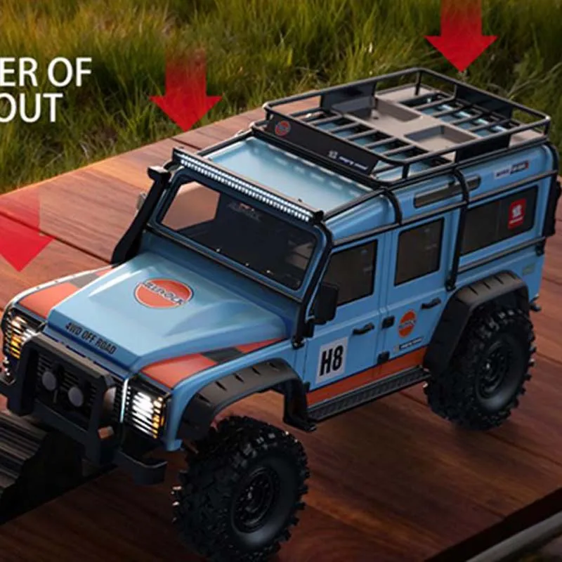 

New Mjx H8h Blue Upgrade 1/8 Land Rover Defender Remote Control Electric Mountain Bike Off-Road Vehicle Boys Gifts